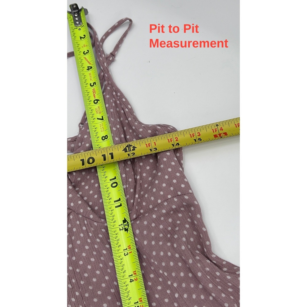American Eagle Pink Polka Dot Tie Front Mini Dress Size 4 Babydoll Cottagecore - Picture 11 of 13